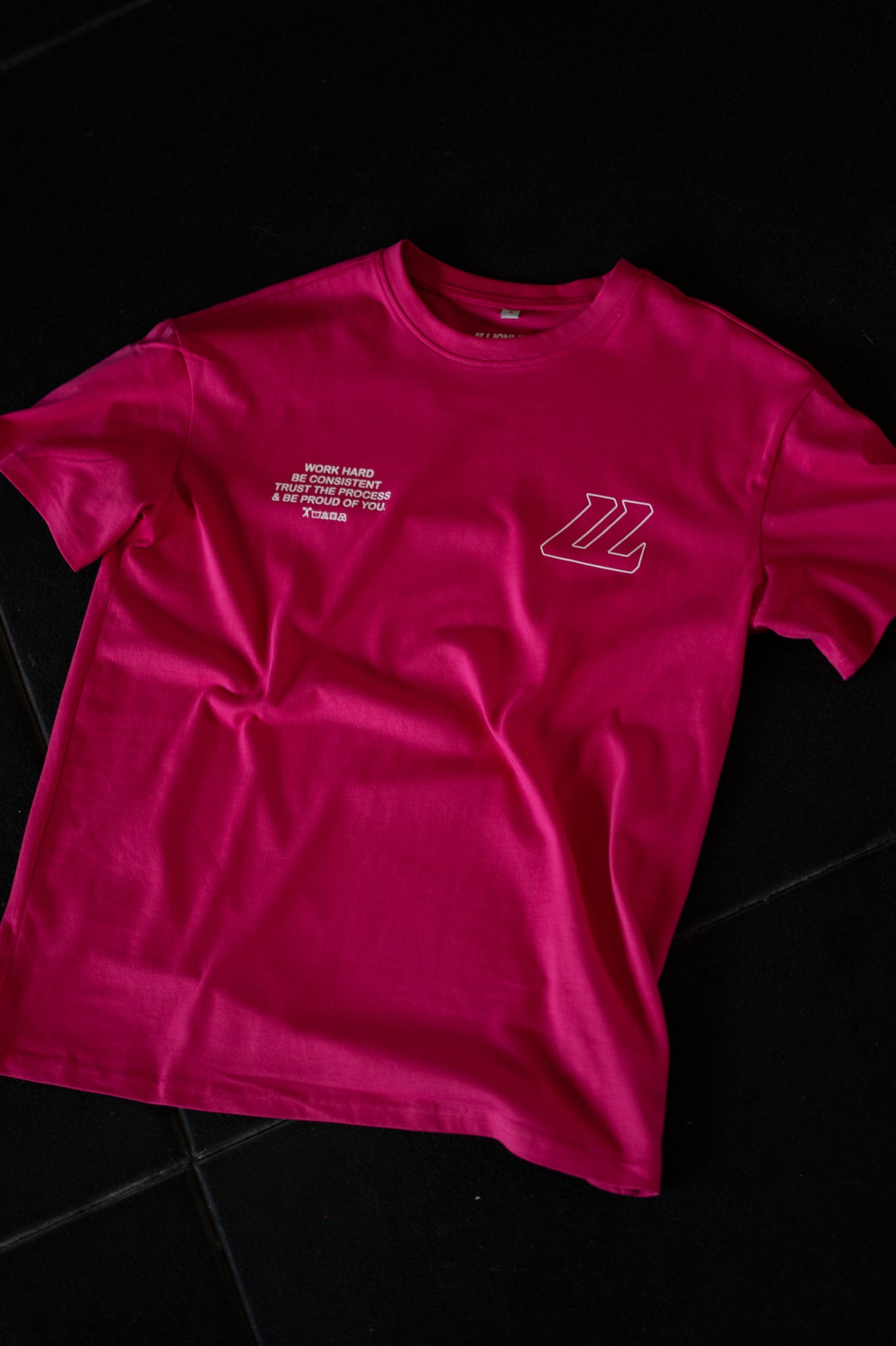 T-SHIRT OVERSIZED "DOUBLE LL" FUCHSIA UNISEXE