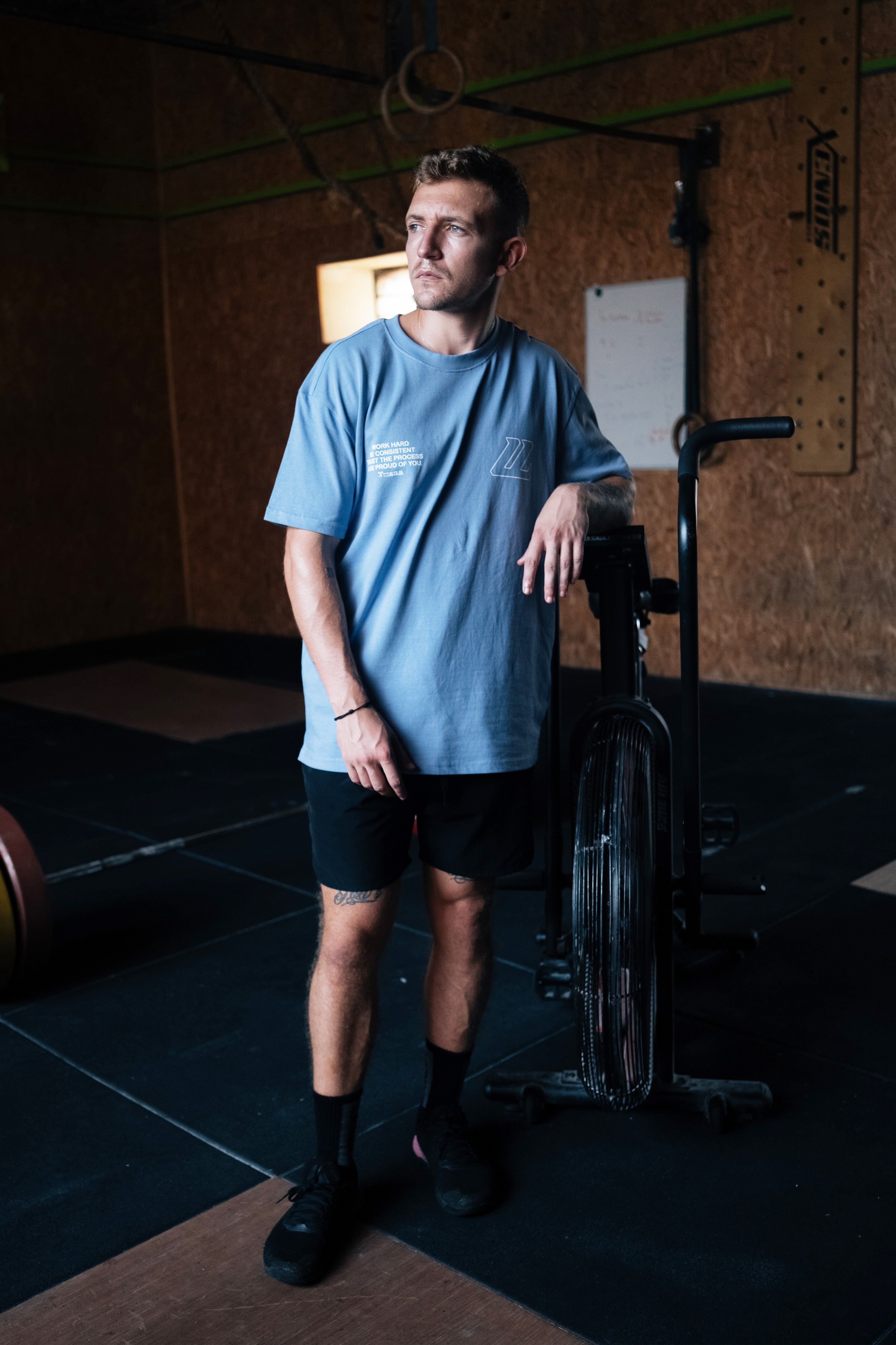 T-SHIRT OVERSIZED "DOUBLE LL" LILAC-BLUE UNISEXE